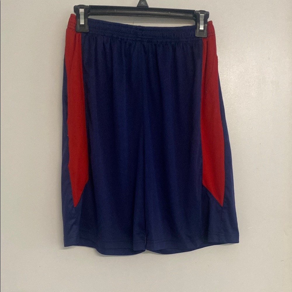 Men's Blue and Red Athletic Shorts